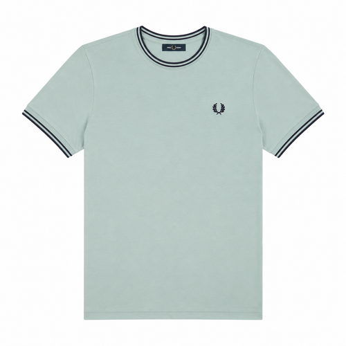 Fred Perry Twin Tipped T-Shirt Silver Blue/Dark Airforce/Dark Airforce
