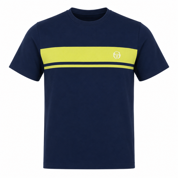 Sergio Tacchini Master Crew Neck T-Shirt Maritime Blue/Celery Green