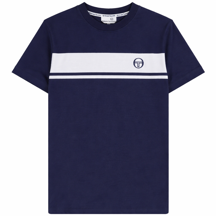 Sergio Tacchini Master Crew Neck T-Shirt Navy/White Tonal