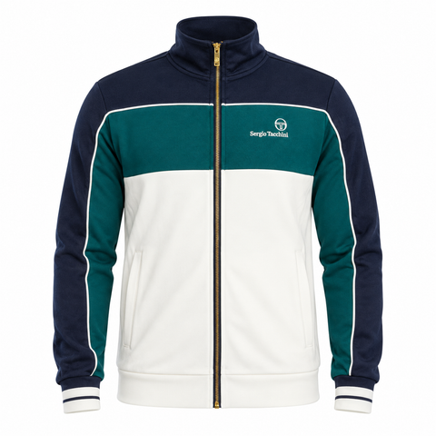 Sergio Tacchini Spiga Track Top Jacket Maritime Blue/Deep Teal/Gardenia