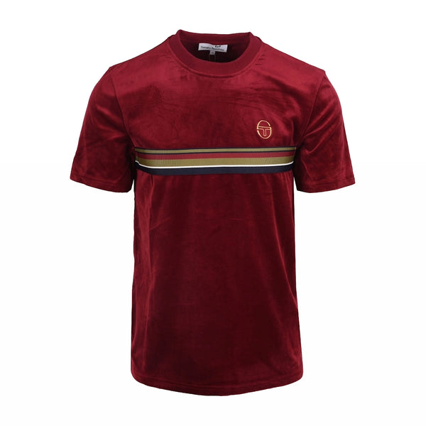 Sergio Tacchini Ayme Velour T-Shirt Rhubarb/Gold