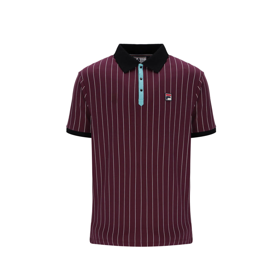 Fila BB1 Classic Striped Polo Shirt Fig/Milky Blue/Gardenia/Black