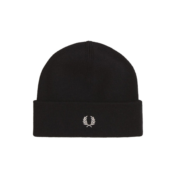 Fred Perry Classic Beanie Hat Black/Snow White