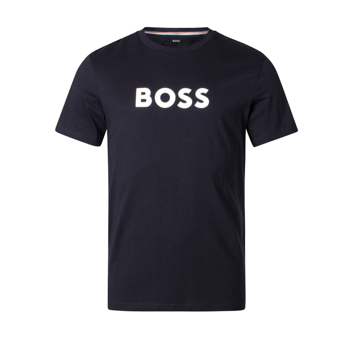 BOSS Contrast Logo RN T-Shirt Black