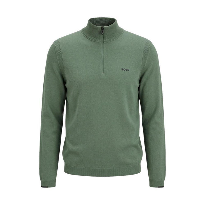 BOSS Ever-X Zip Neck Jumper Green