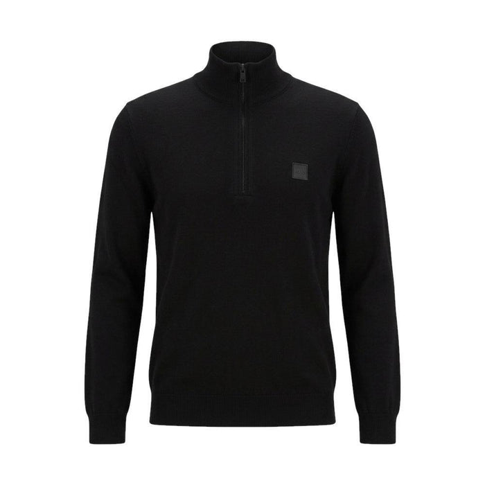 BOSS Kanobix Zip Neck Jumper Black