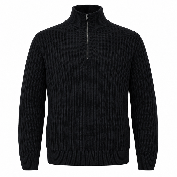 BOSS Kwinter Zip Neck Jumper Dark Navy