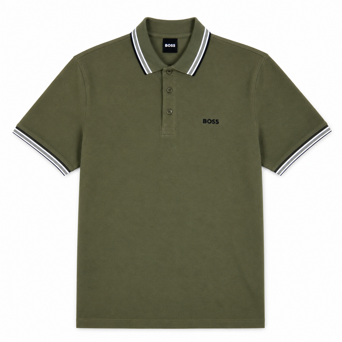 BOSS Paddy Piqué Polo Shirt Olive