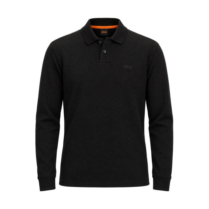 BOSS Petempestolong Long Sleeve Polo Shirt Black