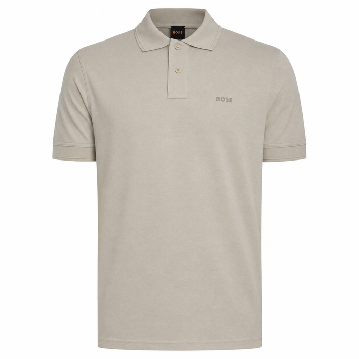 BOSS Prime Cotton Pique Polo Shirt Light Beige/Beige