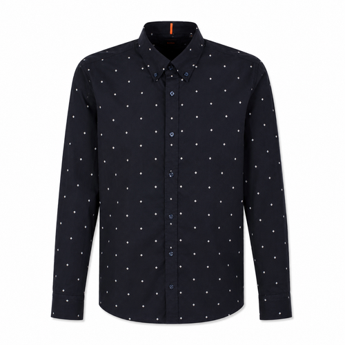 BOSS Rickert Pattern Shirt Dark Navy