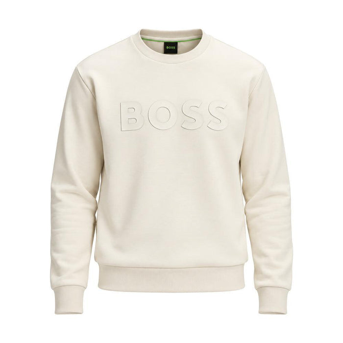 BOSS Salbo Tonal Logo Sweatshirt Open White