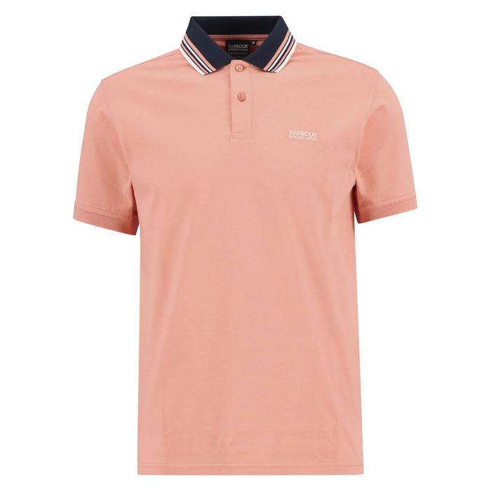 Barbour International Burnwood Tipped Polo Shirt Burnt Coral