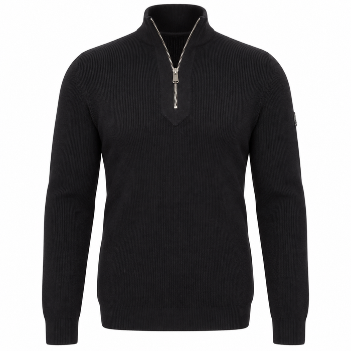 Barbour International Crawley Funnel Zip Neck Jumper Black