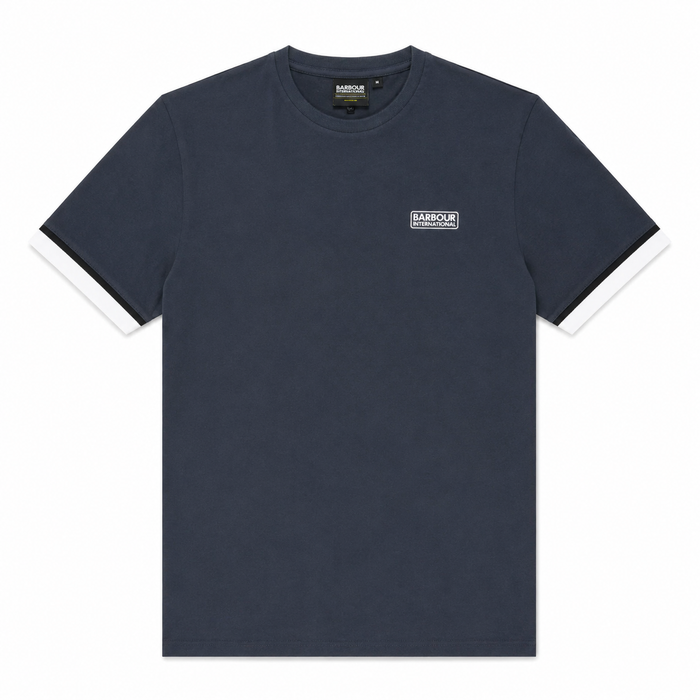Barbour International Deep Cuff Evan Tipped T-Shirt Storm Grey