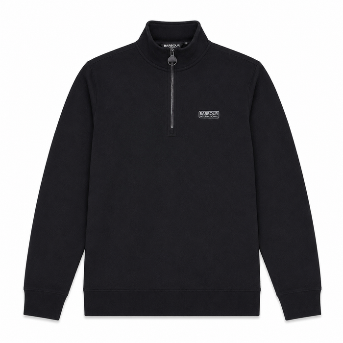 Barbour International Essential Half Zip Sweatshirt Black/Pewter