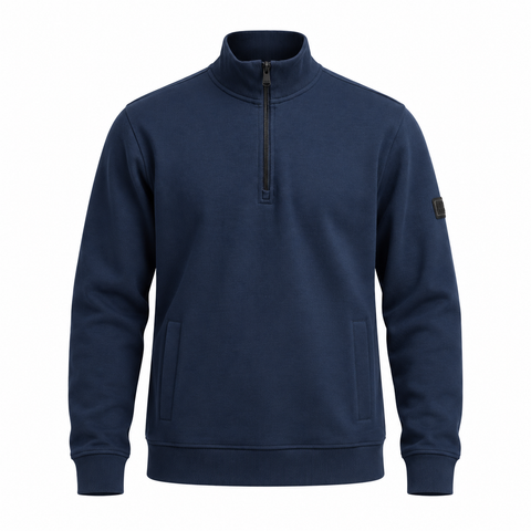 Barbour International Ilford Interlock Funnel Neck Sweatshirt Navy