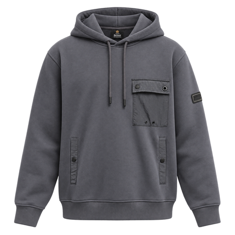 Barbour International Inline Hooded Sweatshirt Asphalt