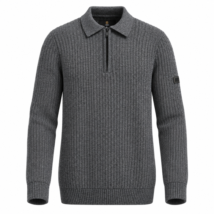 Barbour International Oxham Half Zip Jumper Asphalt