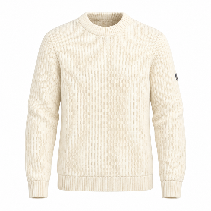 Barbour International Oxham Knit Crew Neck Jumper Whisper White