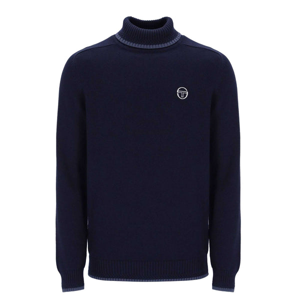 Sergio Tacchini Caruso Roll Neck Knitted Jumper Maritime Blue