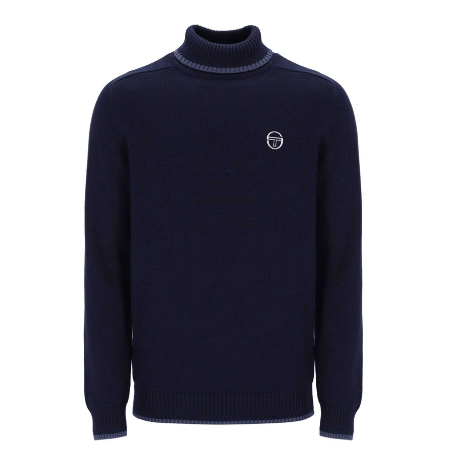 Sergio Tacchini Caruso Roll Neck Knitted Jumper Maritime Blue