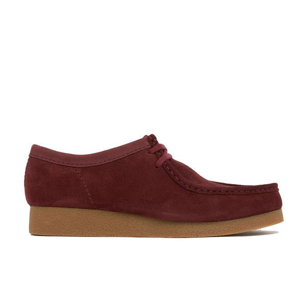Clarks Originals Wallabee Evo Suede Shoes Burgundy