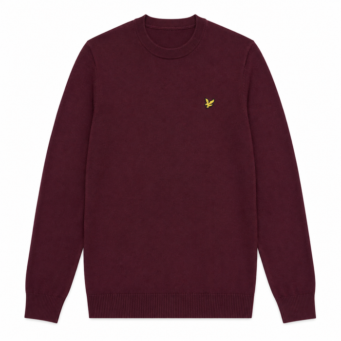 Lyle & Scott Merino Crew Neck Jumper Burgundy
