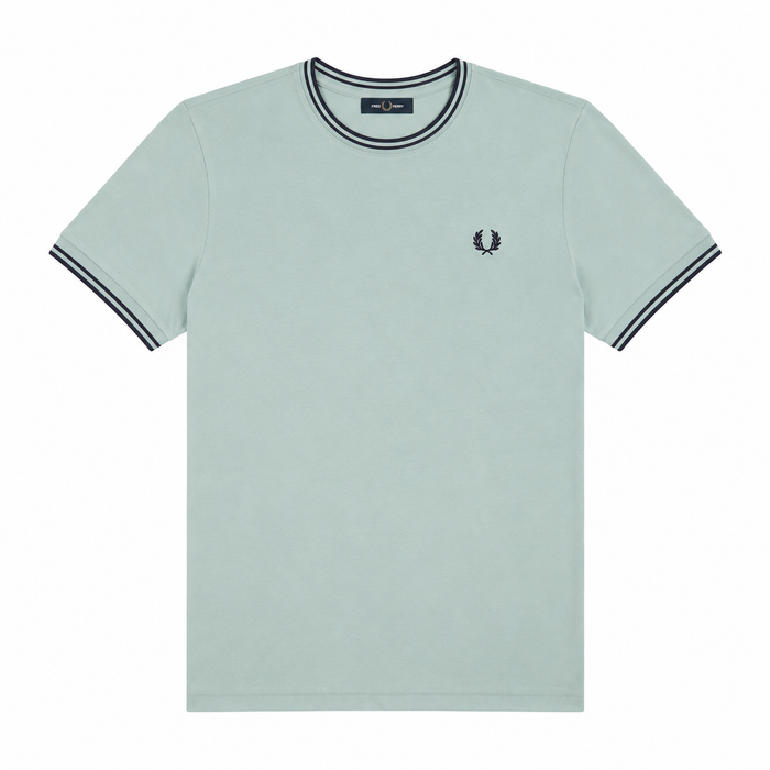 Fred Perry Twin Tipped T-Shirt Silver Blue/Dark Airforce/Dark Airforce