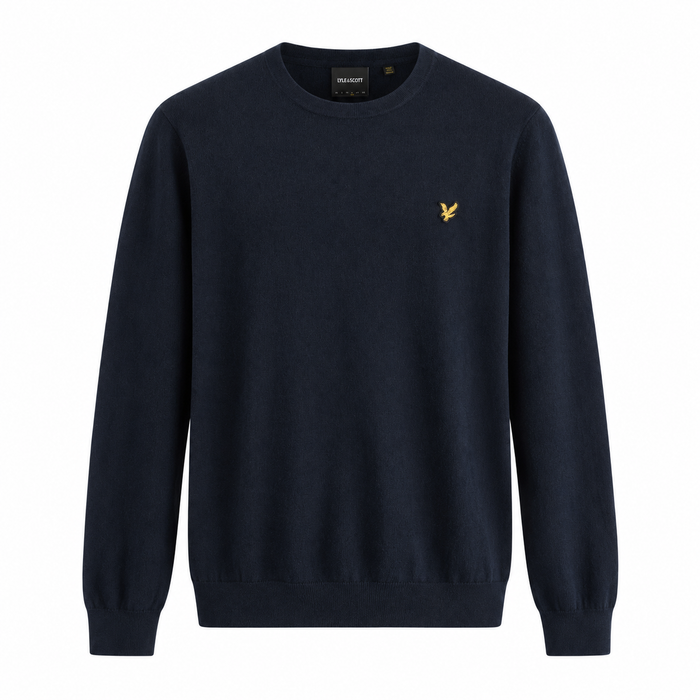 Lyle & Scott Merino Crew Neck Jumper Dark Navy