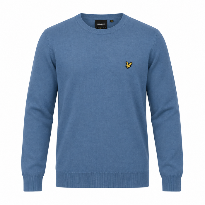 Lyle & Scott Merino Crew Neck Jumper Power Blue