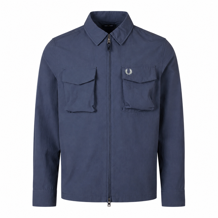 Fred Perry Ripstop Pocket Overshirt Dark Airforce
