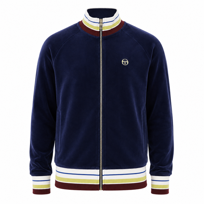Sergio Tacchini Sartori Velour Track Top Jacket Maritime Blue