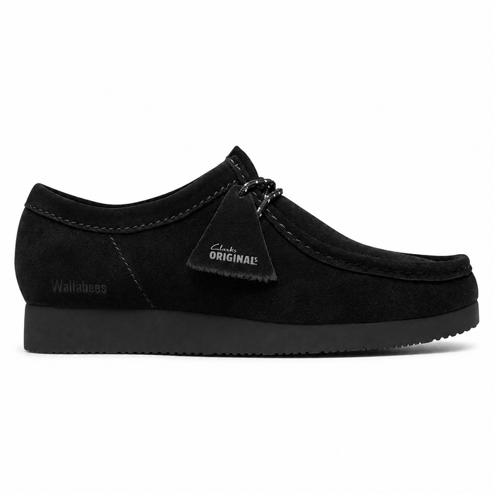 Clarks Originals Wallabee Lite Shoes Black Suede
