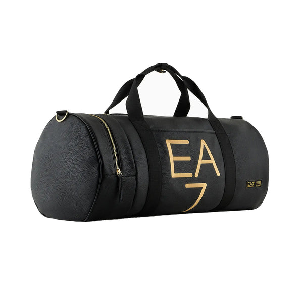 EA7 Emporio Armani World Of Football Duffel Gym Bag - Black-One Size-SPIRALSEVEN DESIGNER MENSWEAR UK