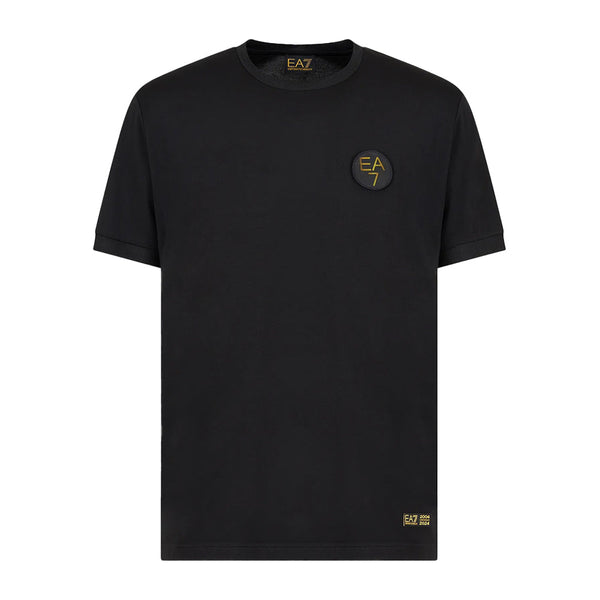 EA7 Emporio Armani World Of Football T-Shirt - Black-SPIRALSEVEN DESIGNER MENSWEAR UK