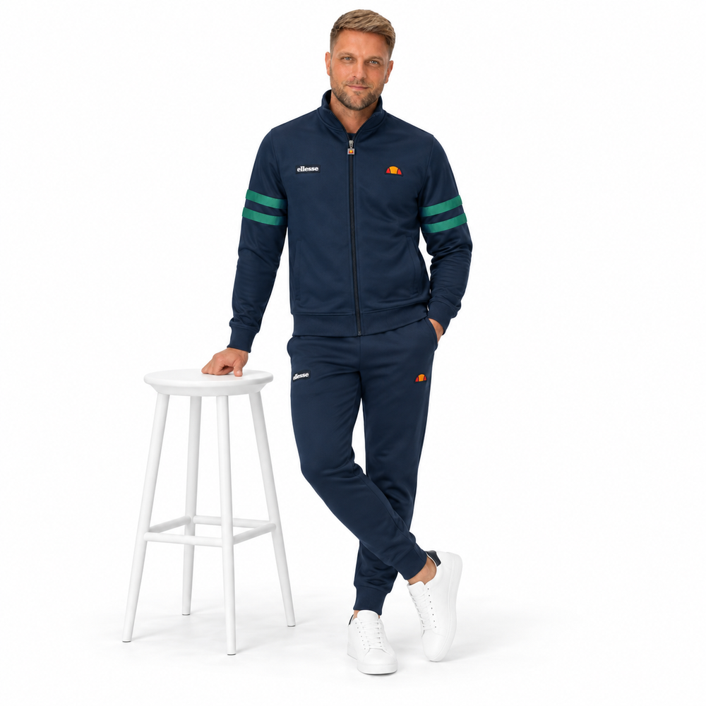 Ellesse Roma Track Top Jacket Navy/Teal – Spiral Seven