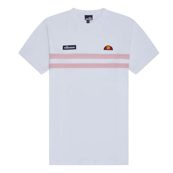 Ellesse Venire T-Shirt - White/Light Pink-SPIRALSEVEN DESIGNER MENSWEAR UK