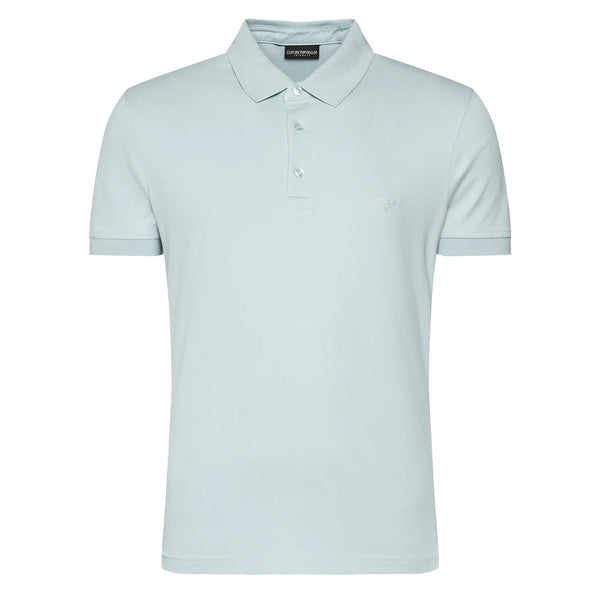 Emporio Armani Beach Jersey Polo Shirt - Water Green-SPIRALSEVEN DESIGNER MENSWEAR UK