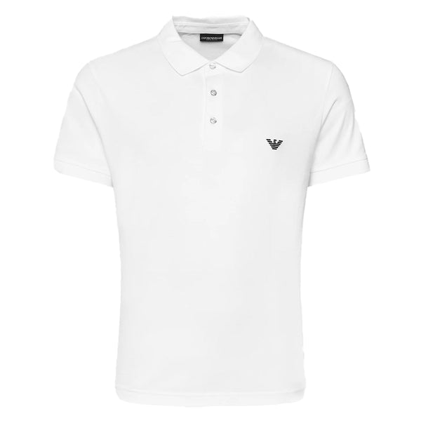 Emporio Armani Beach Jersey Polo Shirt - White-SPIRALSEVEN DESIGNER MENSWEAR UK