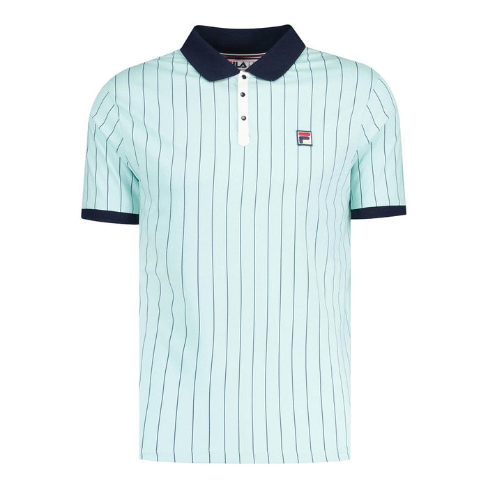 Fila BB1 Classic Striped Polo Shirt Surf Spray/Fila Navy/White