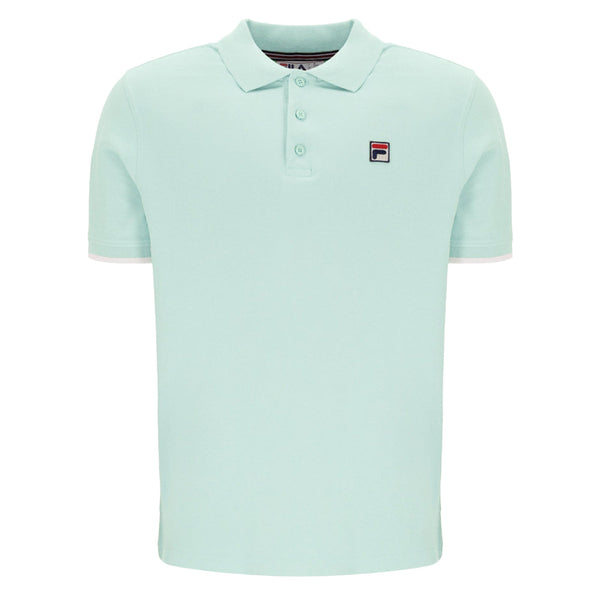 Fila Basic Tipped Polo Shirt - Surf Sprey/Gardenia-SPIRALSEVEN DESIGNER MENSWEAR UK