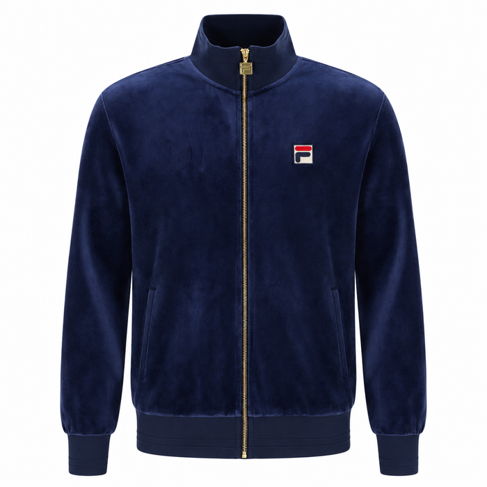 Fila Nero 2 Velour Track Top Jacket Fila Navy