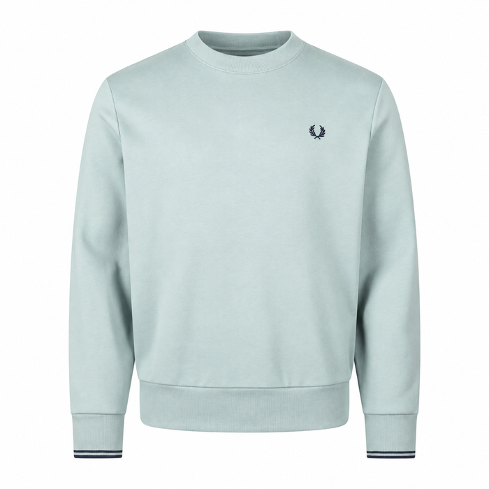 Fred Perry Crew Neck Sweatshirt Silver Blue/Dark Airforce