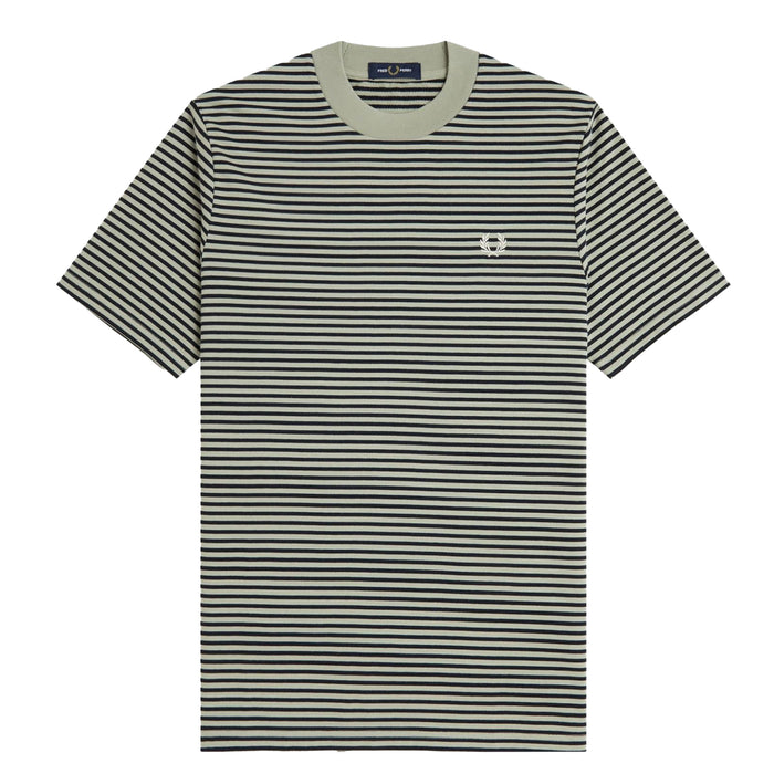 Fred Perry Fine Stripe Heavyweight T-Shirt Seagrass