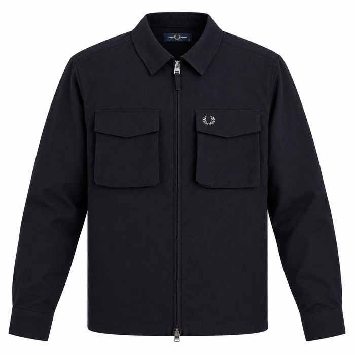 Fred Perry Ripstop Pocket Overshirt Black