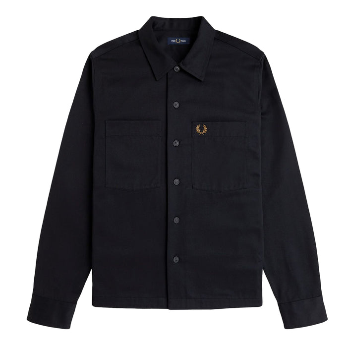 Fred Perry Twill Overshirt Black