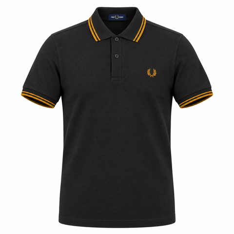 Fred Perry Twin Tipped Polo Shirt Anchor Grey/Golden