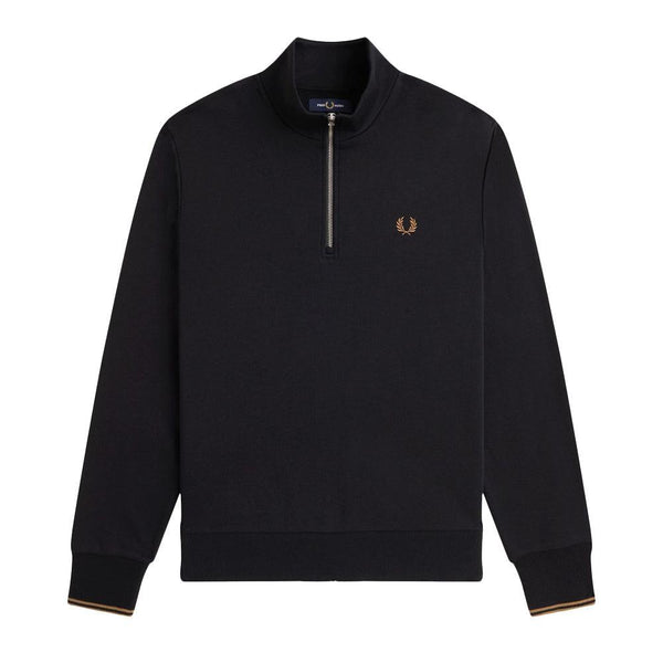 Fred Perry Half Zip Sweatshirt Black Shaded Stone