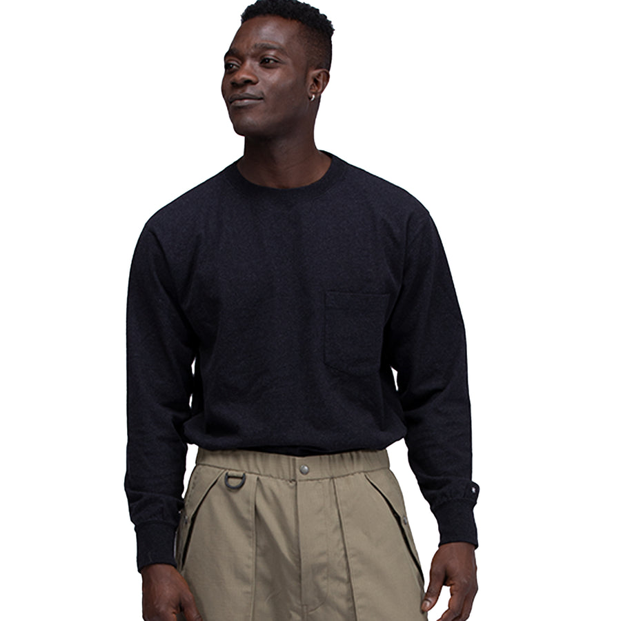 Snow Peak Recycled Cotton Heavy Long Sleeve T-Shirt Black